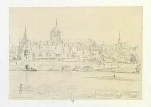 Ulm von Süden. Teilansicht, um 1833