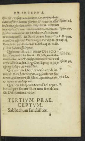 Tertium Praeceptum.