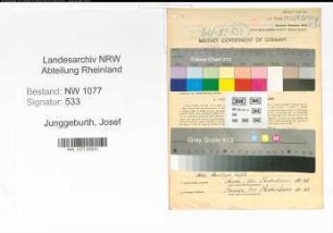 Entnazifizierung Josef Junggeburth , geb. 20.09.1911 (Polizist)