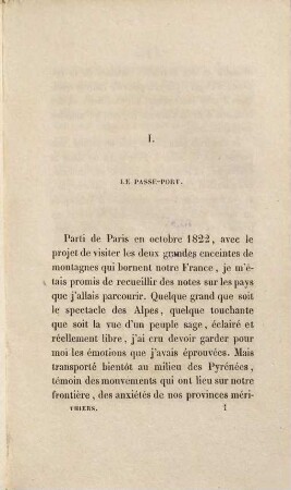 Les Pyrénées et le midi de la France, pendant les mois de novembre et décembre 1822