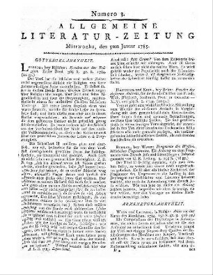 Göttinger Taschen-Calender. Für das Jahr 1785. Göttingen: Dieterich 1785