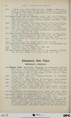 Ordensmeister, Aebte, Pröpste, Wallfahrtsorte und Aebtissinnen (Nr. 1423-1471)