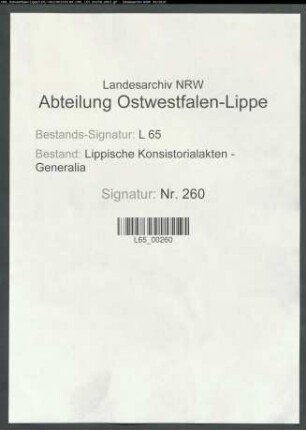 Gründung und Einrichtung eines Lehrerseminars in Detmold: Befreiung der Seminaristen von der Musterung [Enrolement]