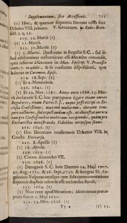 711-720, (I) Hoc, & quatuor sequentia Decreta ...
