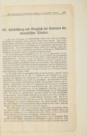 III. Entwicklung und Vergleich der Kolonien der europäischen Staaten