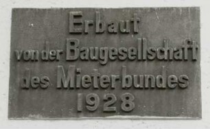 Erinnerungstafel zur Erbauung
