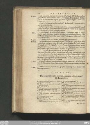 Caput III. De acquisitione originarai rerum, ubi de mari & fluminibus.
