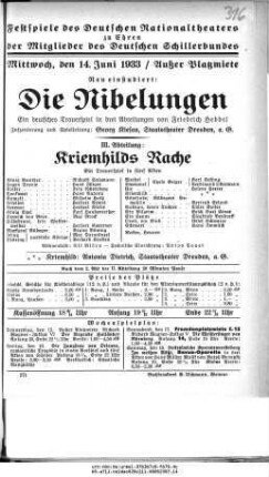 Die Nibelungen III. Abteilung: Kriemhilds Rache
