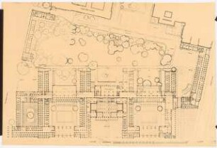 Reichsluftfahrtministerium, Berlin: Grundriss 1:100 (verkleinert; EG/ 1. OG, Zimmernummern)