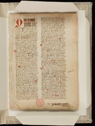 geöffnete Einlagemappe mit dem Buchblock