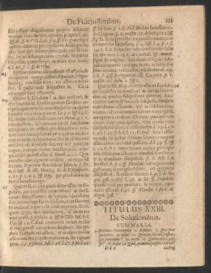 Titulus XXIII. De Solutionibus