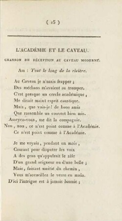 L'Académie Et Le Caveau.
