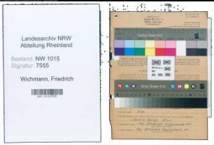 Entnazifizierung Friedrich Wichmann , geb. 18.07.1913 (Gastwirt)
