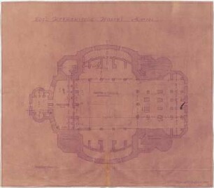 Gsaenger, Gustav; Kassel (Hessen); Kreuzkirche, Wiederaufbau - Grundriss Keller
