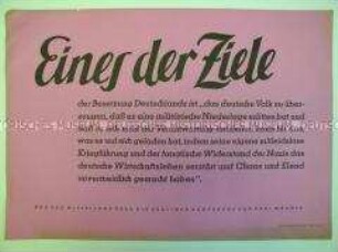Maueranschlag mit Zitat aus der Erklärung der Alliierten zur Potsdamer Konferenz