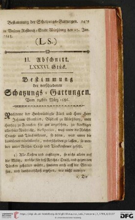 II. Abschnitt, LXXXVI. Stueck