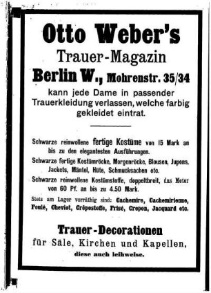 Inhalts= Verzeichniß zum Nachtrag des Adreßbuches für Berlin und seine Vororte 1898