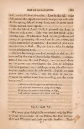 Chapter XV. [Travels to Canada; Presbyterian Missionaries; trials; paid by government; journey to Toronto]