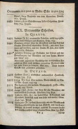 XX. Medicinische Schriften