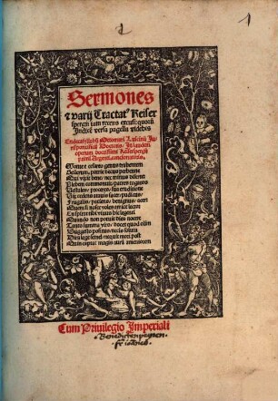 Sermones e[t] varij Tractat[us] Keiserspergii