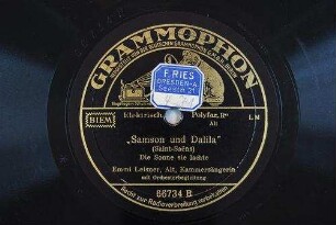 "Samson und Dalila" : Doe Sonne sie lachte / (Saint-Saëns)