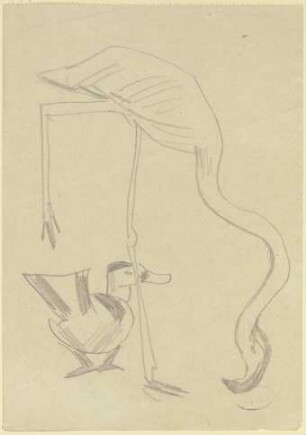 Ein Flamingo und eine Ente