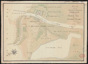 Plan von dem alten und neuen Fahrwasser und dem Sasper-See bey Weichsel-Münde
