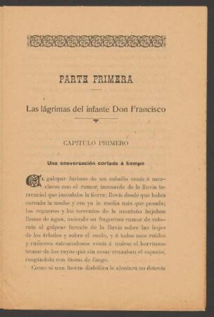 Capítulo primero - Una conversación cortada á tiempo