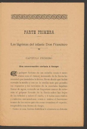 Capítulo primero - Una conversación cortada á tiempo