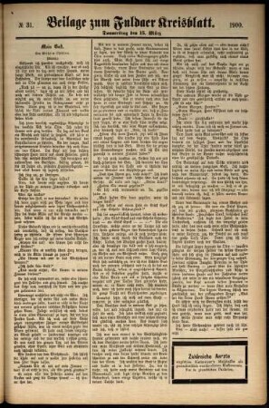 Zweite Ausgabe vom Donnerstag, den 15. März 1900.