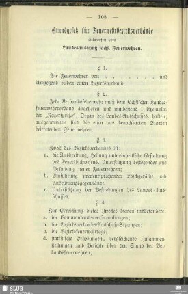 Grundgesetz für Feuerwehrbezirksverbände : entworfen vom Landesausschuß sächs. Feuerwehren
