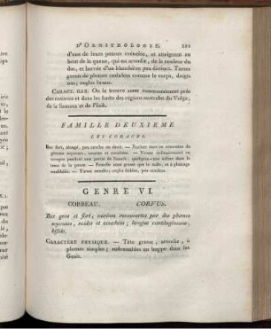 Genre VI. CORBEAU. [bis] Genre XIV. TROUPIALE.