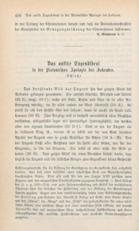 400-409 Das antike Tugendideal in der Platonischen Apologie des Sokrates