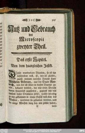 Nutz und Gebrauch des Microscopii zweyter Theil.