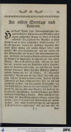 Am eilften Sonntage nach Trinitatis.