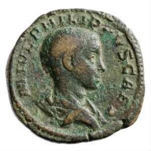 Münze, Sesterz, 244 - 246 n. Chr.
