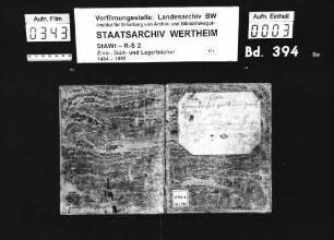 Copia Hebregisters über die dem Bronnbacher Hof zu Würzburg angehörigen Gülten und Zinse zu Oberwittighausen