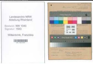 Entnazifizierung Franziska Wittenbrink , geb. 30.09.1906 (Angestellte)