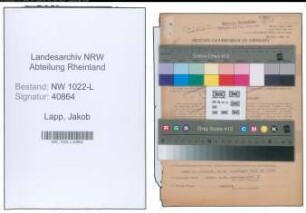 Entnazifizierung Jakob Lapp , geb. 04.02.1901 (Bahnbeamter)