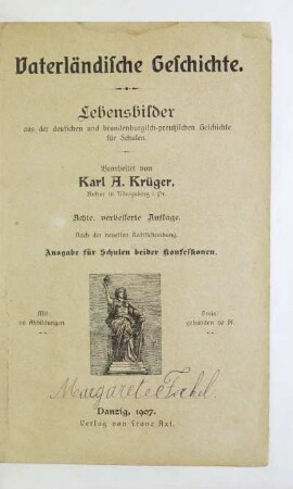 Vaterländische Geschichte : Lebensbilder aus der deutschen und brandenburgisch-preußischen Geschichte für Schulen