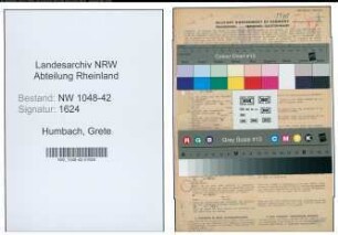 Entnazifizierung Grete Humbach , geb. 22.02.1905 ()