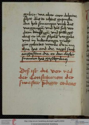 Constitutiones für ein Dominikanerinnenkloster