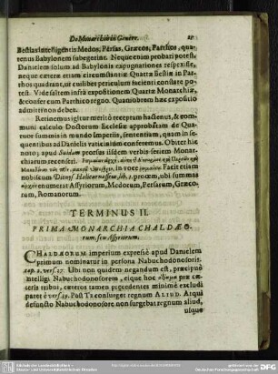 Terminus II. Prima Monarchia Chaldaeorum, seu Assyriorum