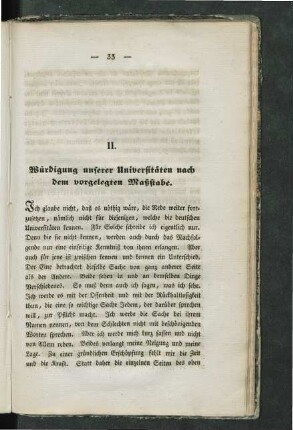 II. Würdigung unserer Universitäten nach dem vorgelegten Maßstabe