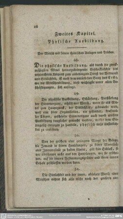 Zweites Kapitel. Physische Ausbildung