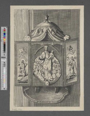 [Flügelaltar unter einem Baldachin]