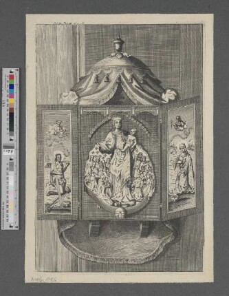 [Flügelaltar unter einem Baldachin]