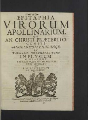 Epitaphia Virorum Apollinarium