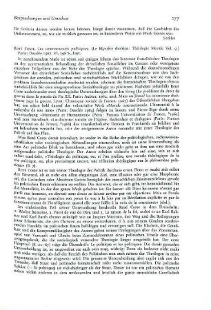 277-278 [Rezension] Coste, René, Les communautés politiques