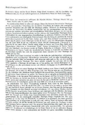277-278 [Rezension] Coste, René, Les communautés politiques